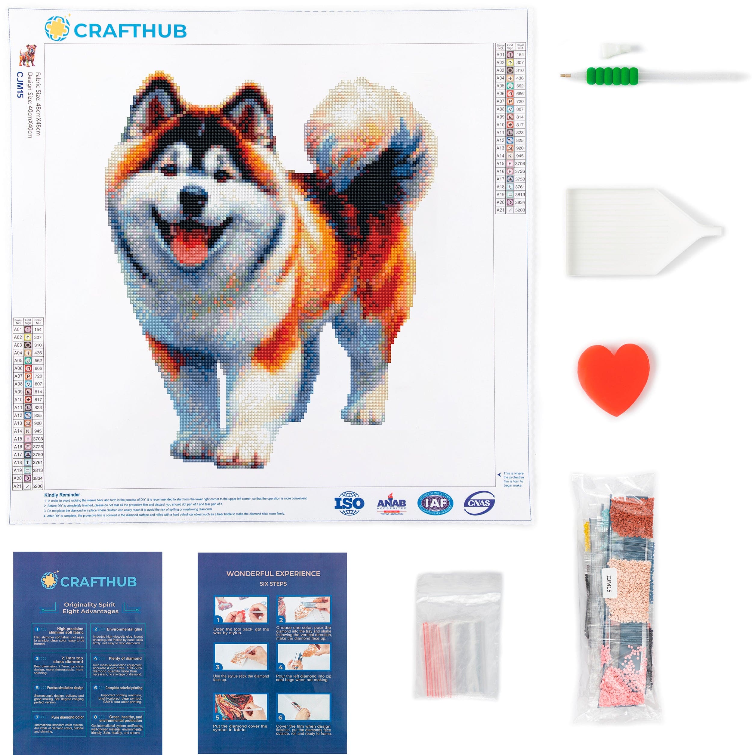 秋田犬 - ダイヤモンドペインティングキット - Image 3