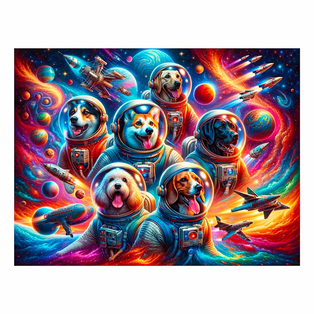 宇宙飛行士の犬 - ジグソーパズル