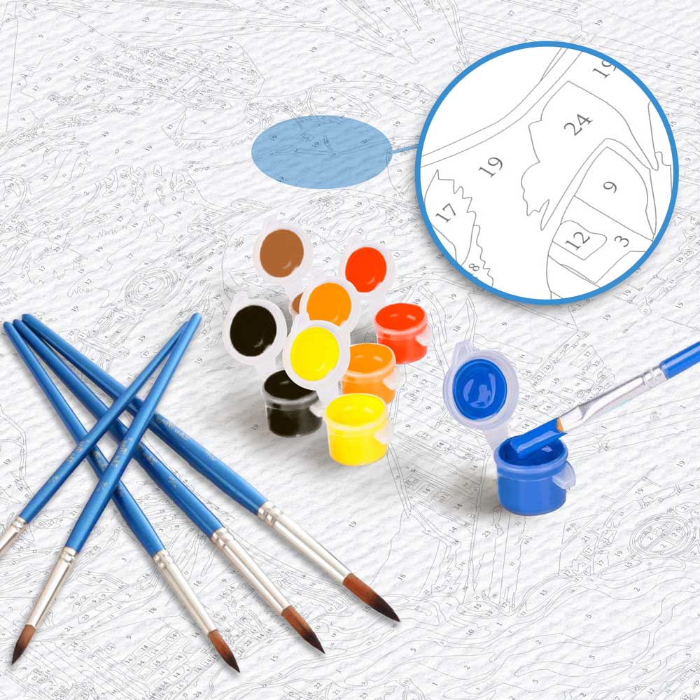 ビーチハウスの眺め - ペイント・バイ・ナンバーキット - Image 6