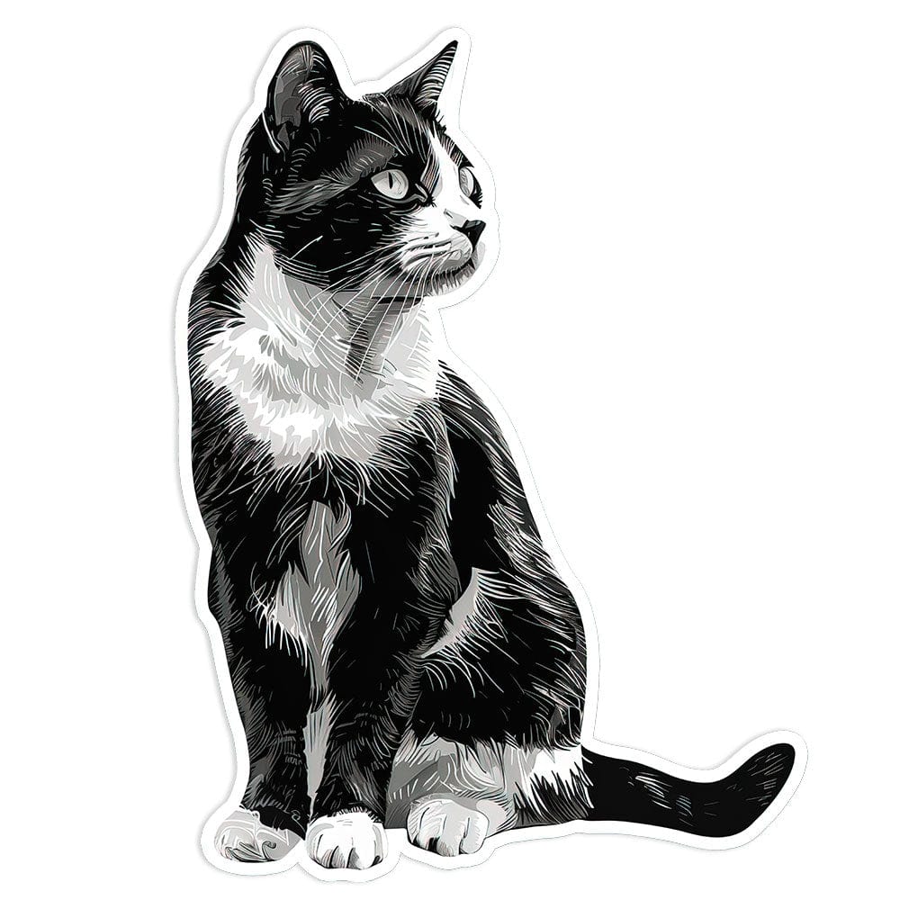 白黒猫 - 木製ジグソーパズル