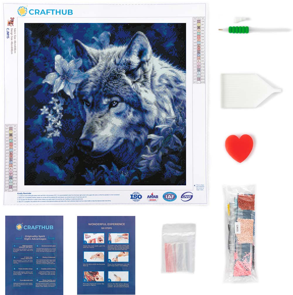 ブロッサムウルフ - ダイヤモンドペインティングキット - Image 3