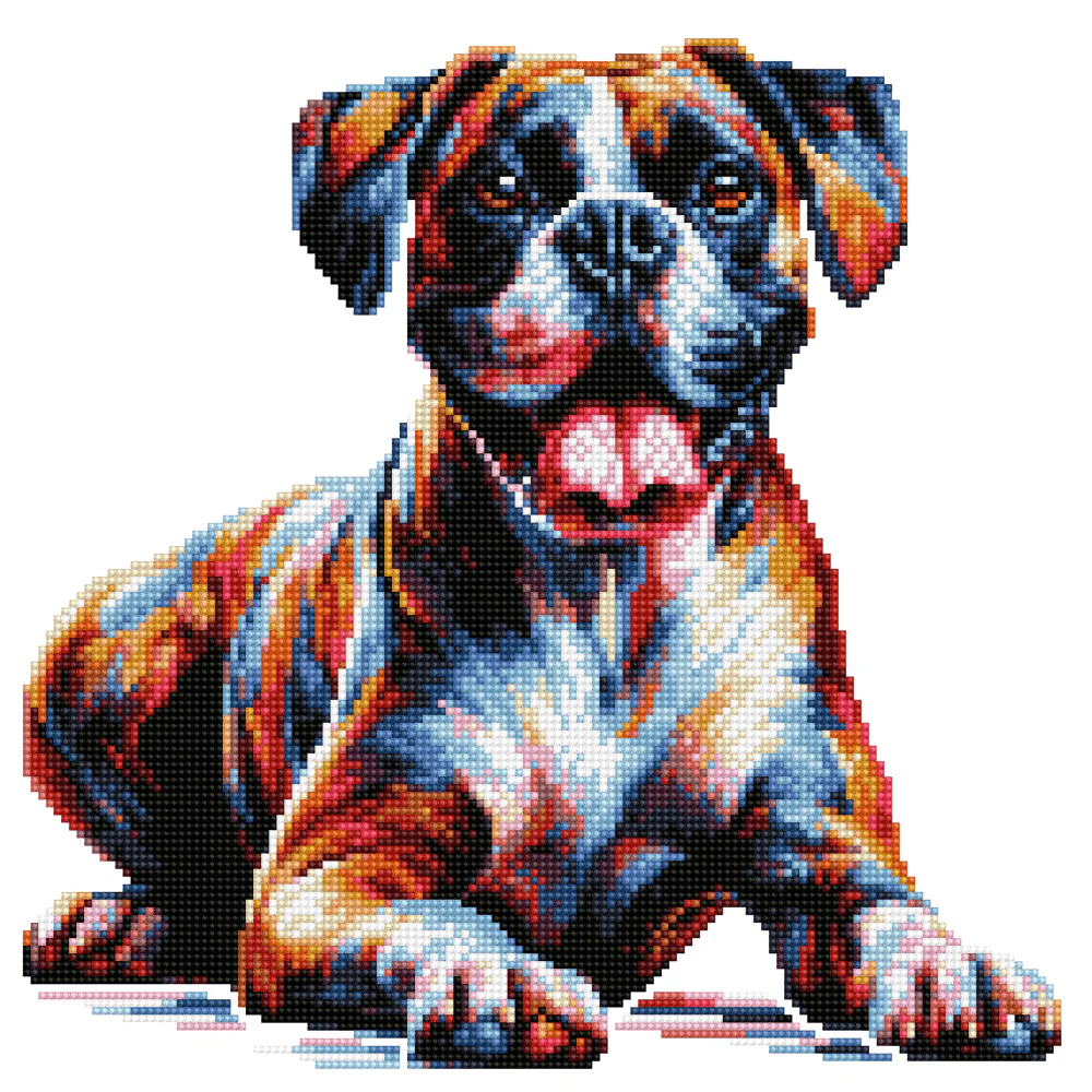 ボクサー犬 - ダイヤモンドペインティングキット