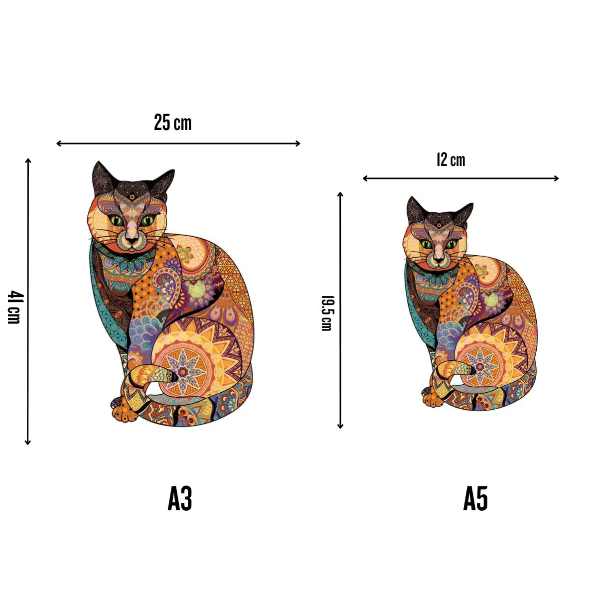 クリムト風ネコ - 木製ジグソーパズル - Image 3