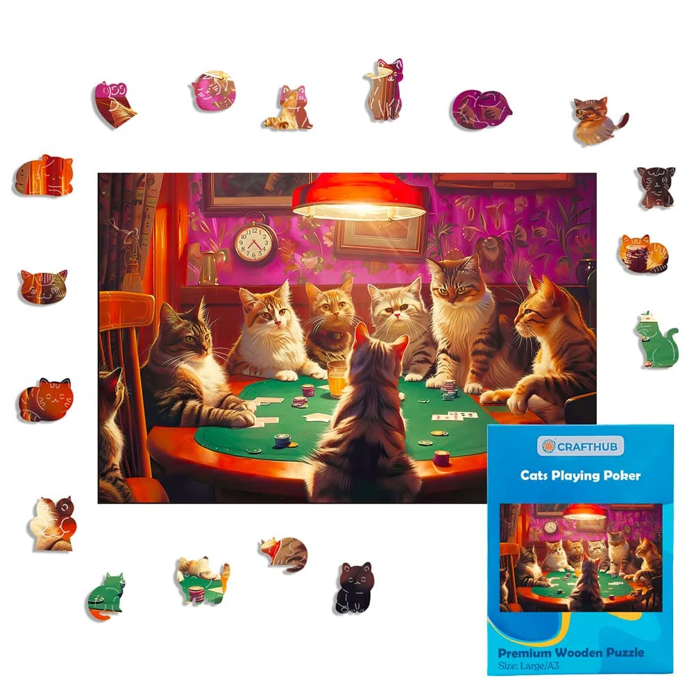 ポーカーをする猫 - ジグソーパズル - Image 2