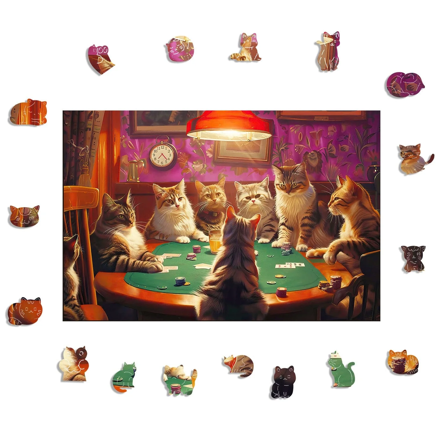 ポーカーをする猫 - ジグソーパズル - Image 3