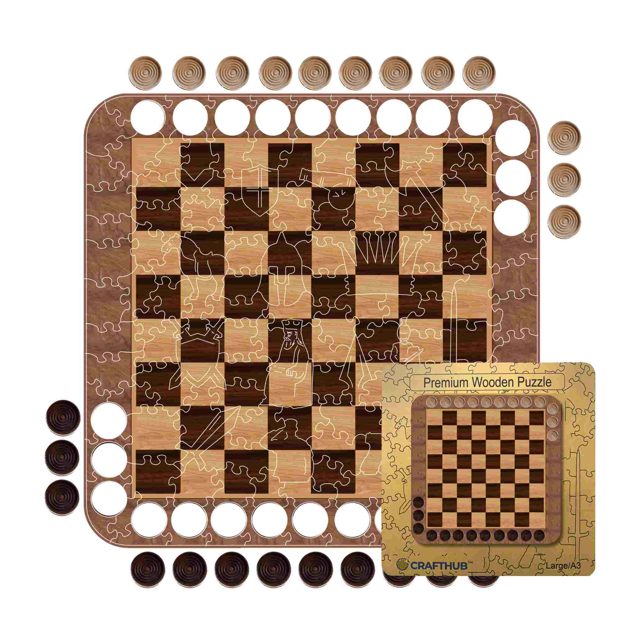 チェッカー - 木製ジグソーパズル - Image 2
