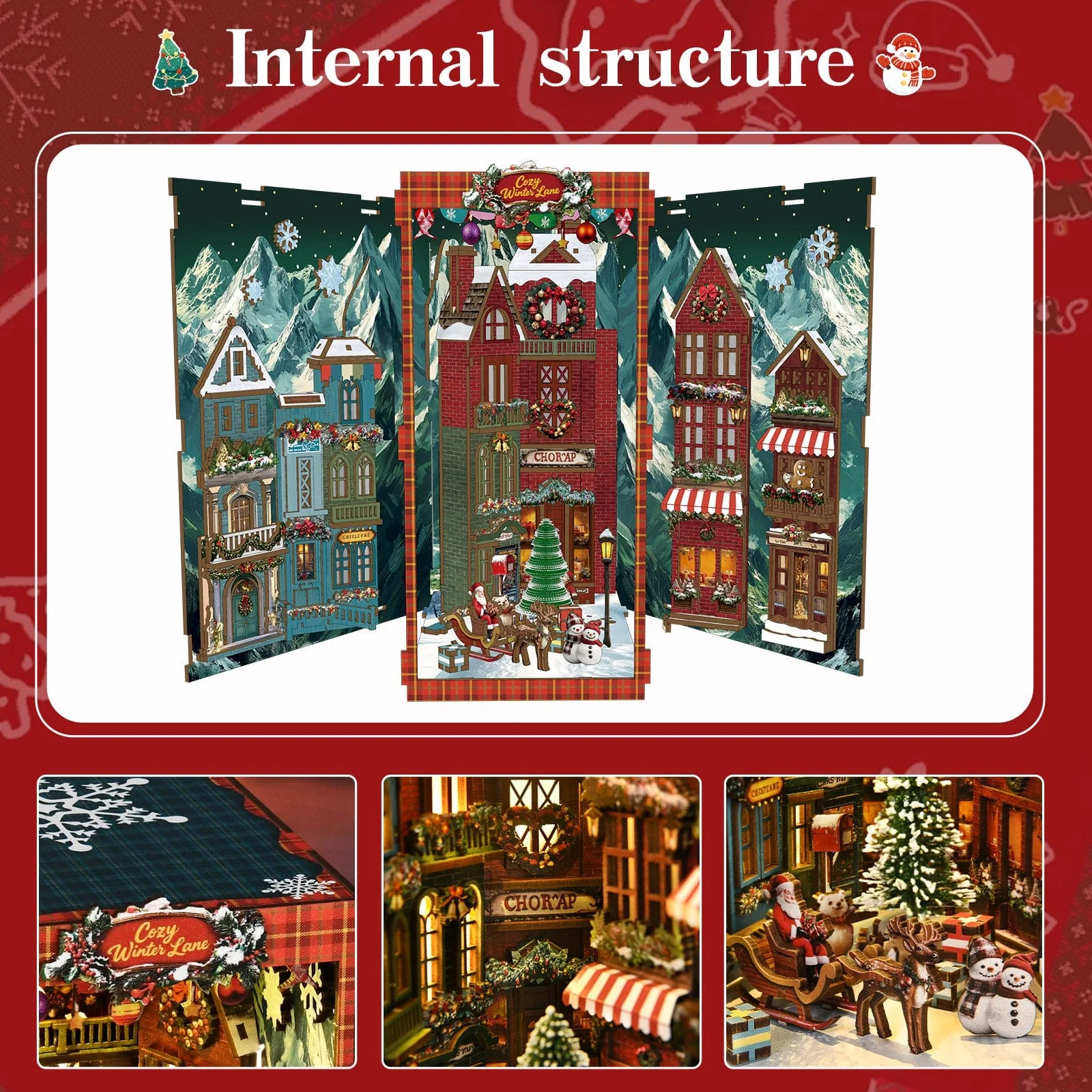 クリスマスの街角 - DIYブックヌック キット - Image 3