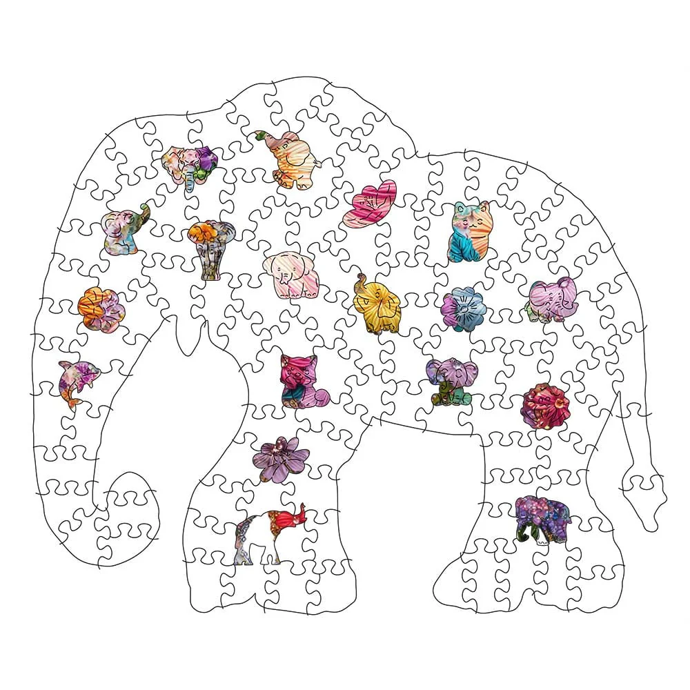 かぎ針編みのゾウ – ジグソーパズル - Image 2