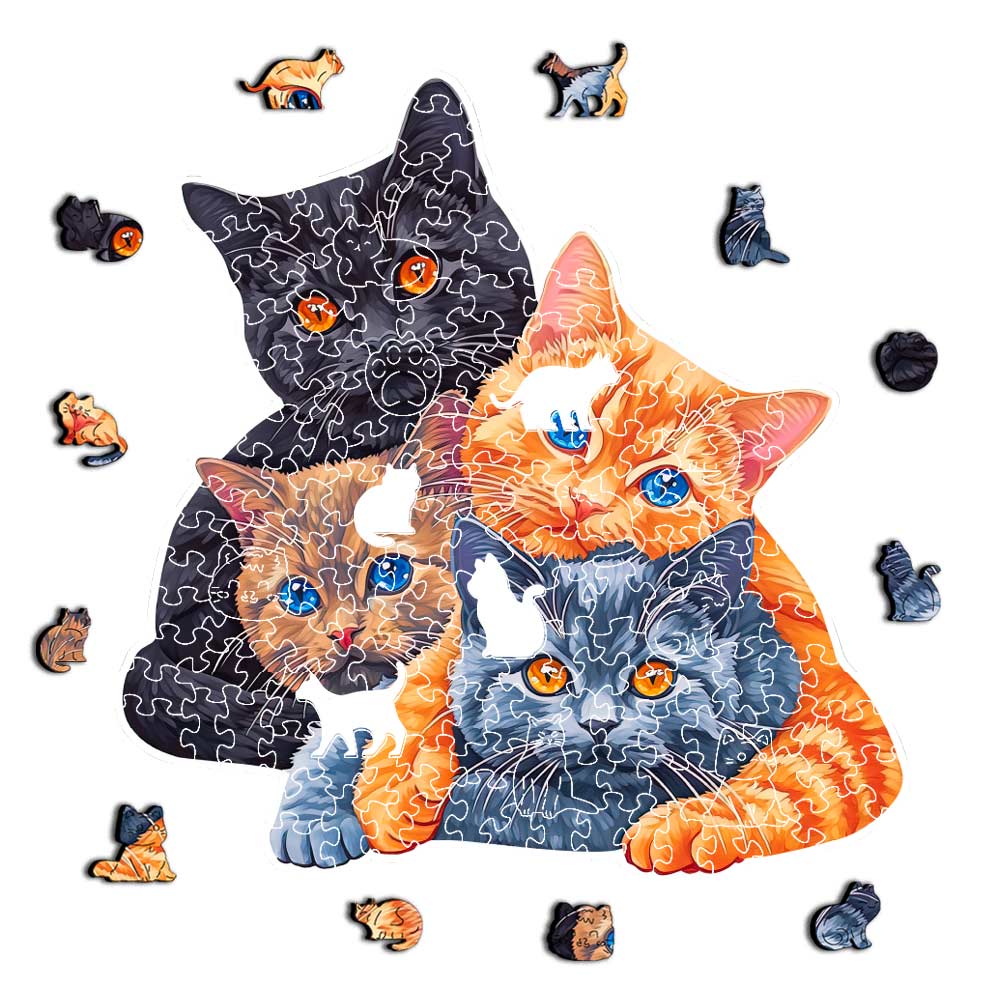 ドリーミーキャット - 木製ジグソーパズル - Image 3