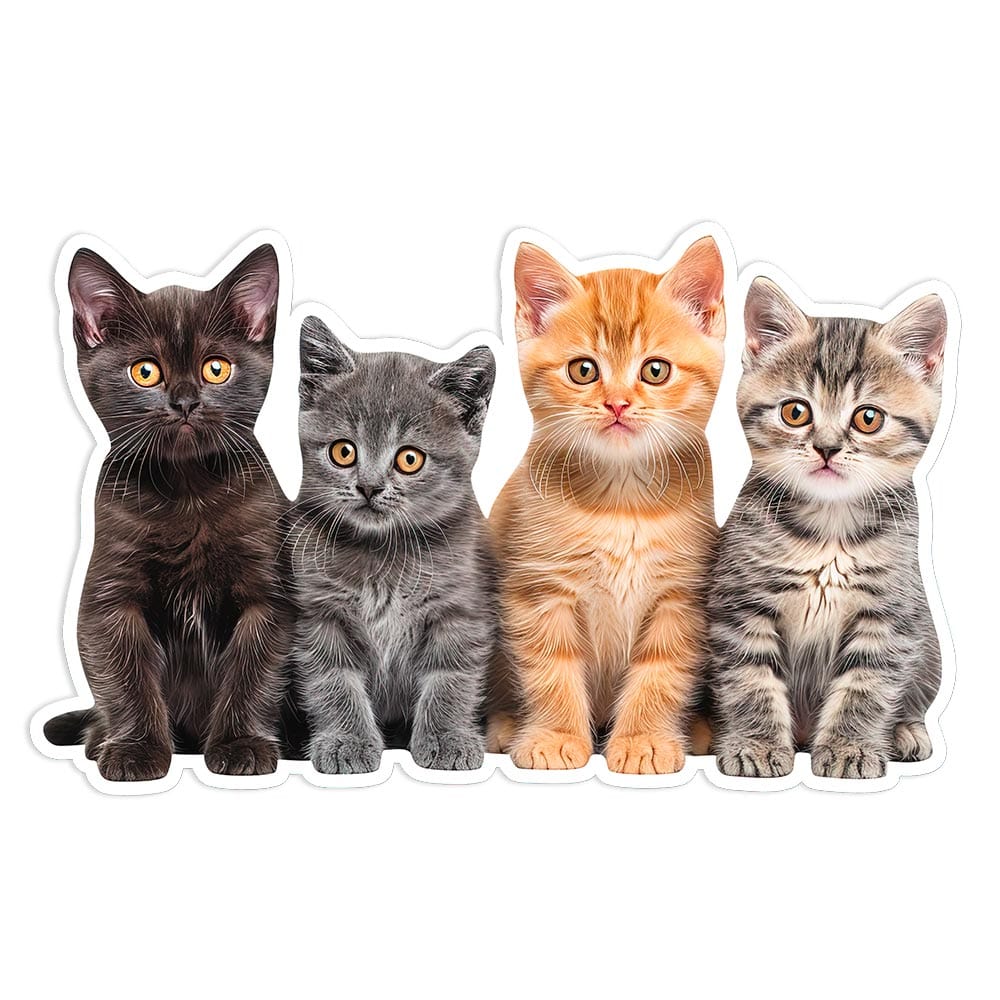 4匹の子猫 - 木製ジグソーパズル