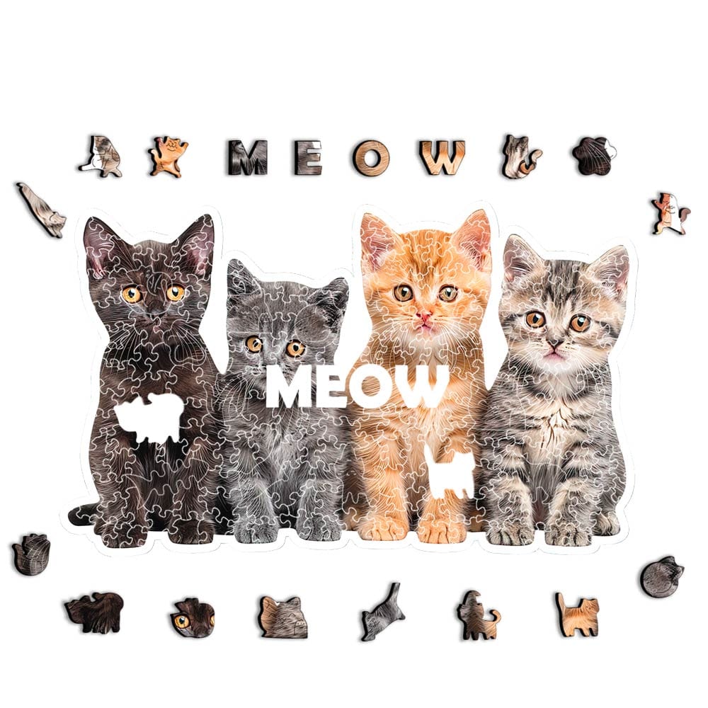 4匹の子猫 - 木製ジグソーパズル - Image 3