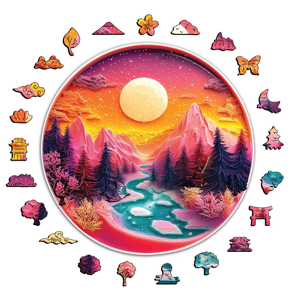 黄金の日の出 - 木製ジグソーパズル - Image 3