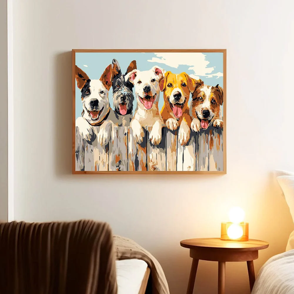 幸せな犬たち - 数字で塗る絵画キット - Image 4