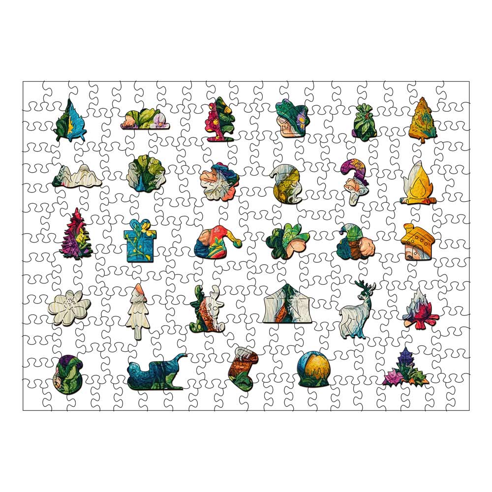 幸せなノームたち - 木製ジグソーパズル - Image 3