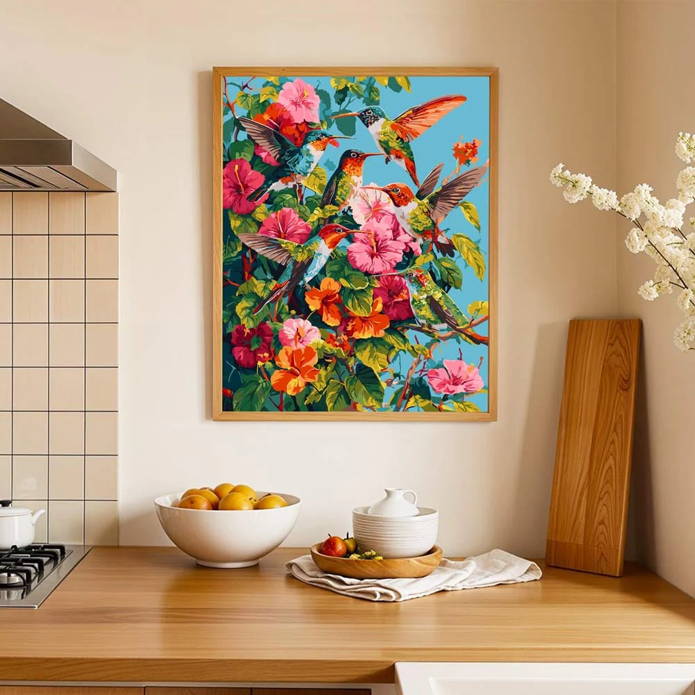 ハミングバードガーデン - 数字で塗る絵画キット - Image 4