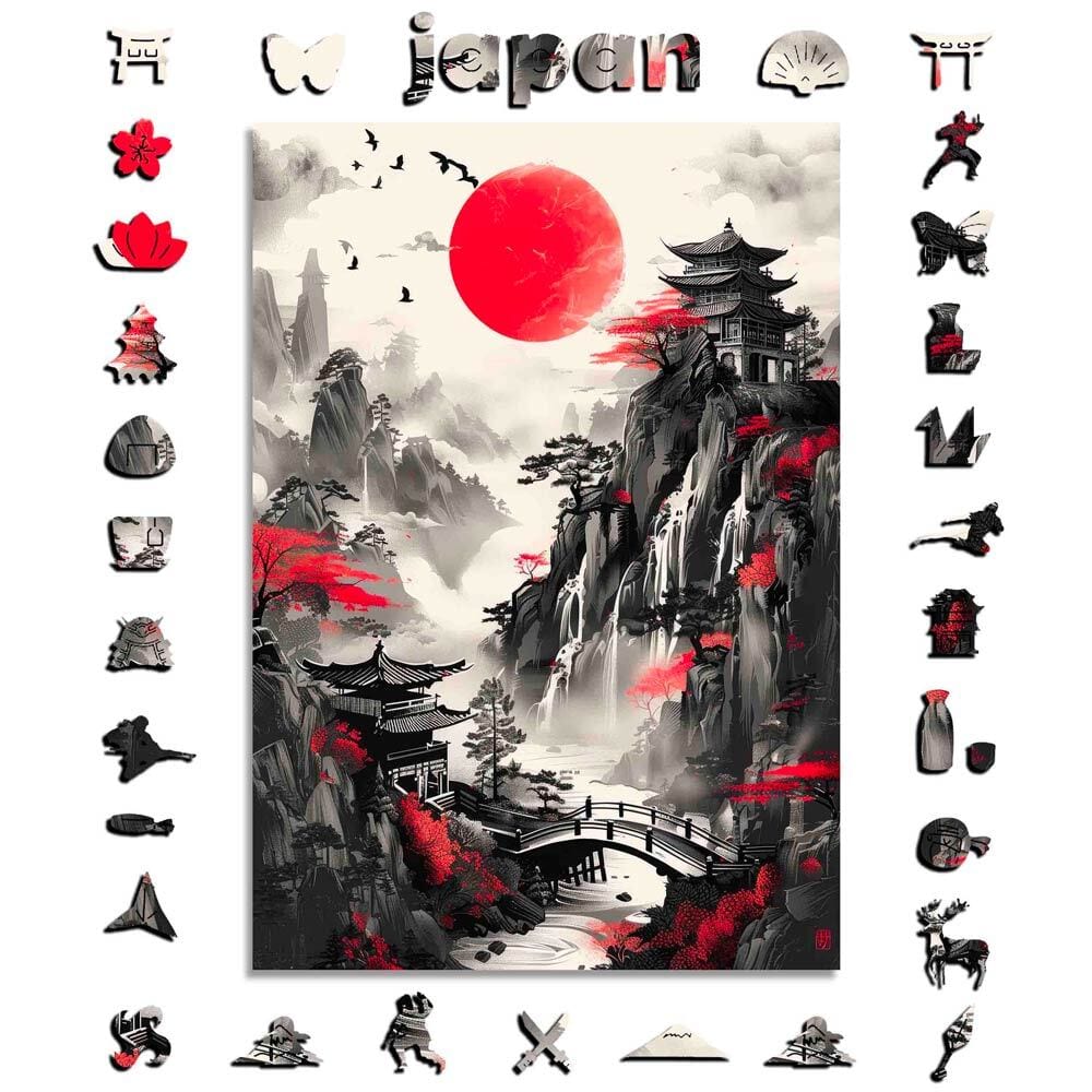 日本の日の出 - 木製ジグソーパズル - Image 3