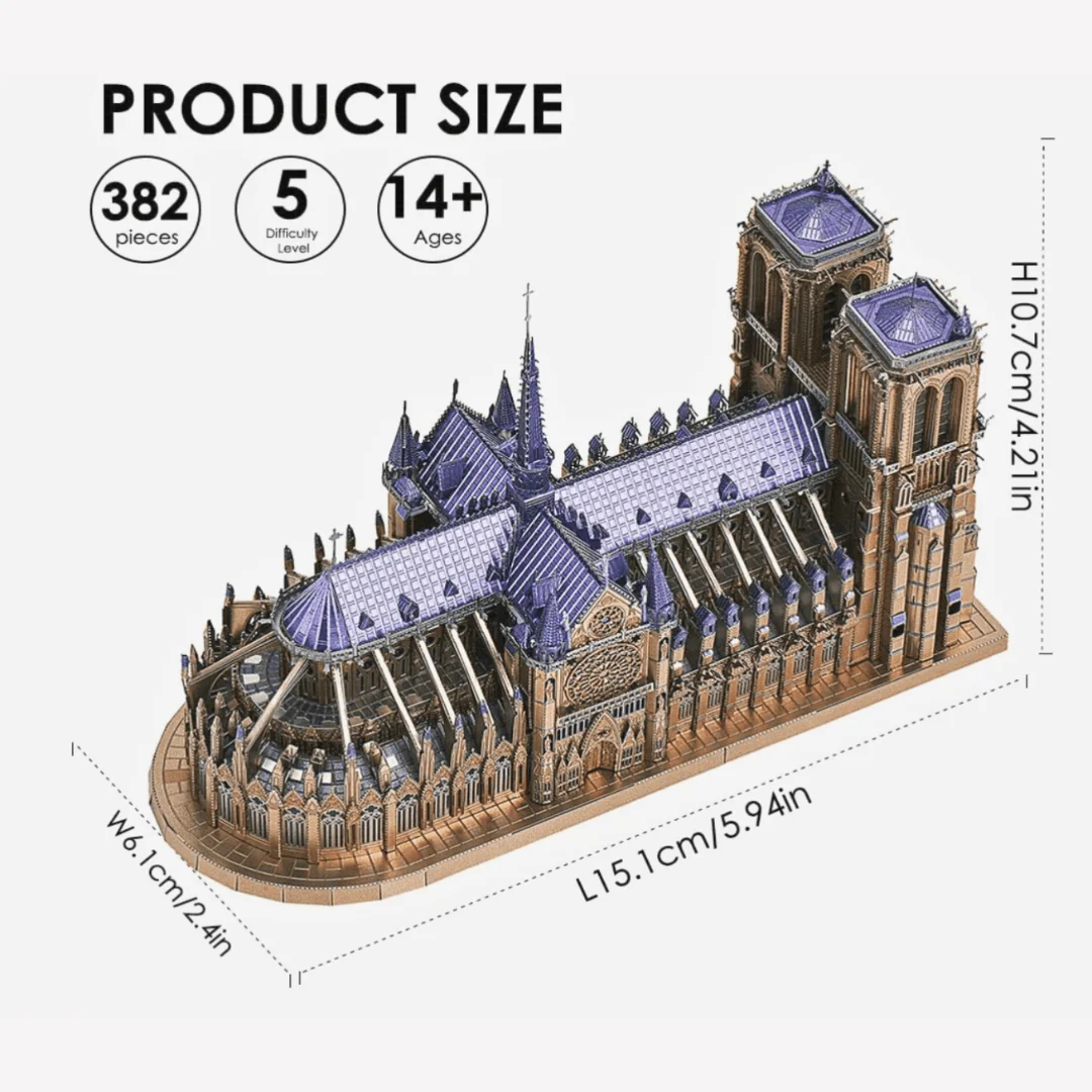 パリのノートルダム大聖堂3Dメタルパズル - Image 4