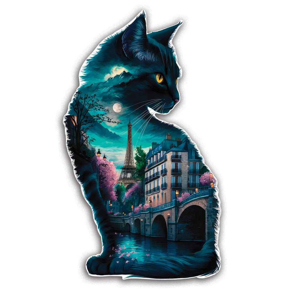 パリの猫 - 木製ジグソーパズル