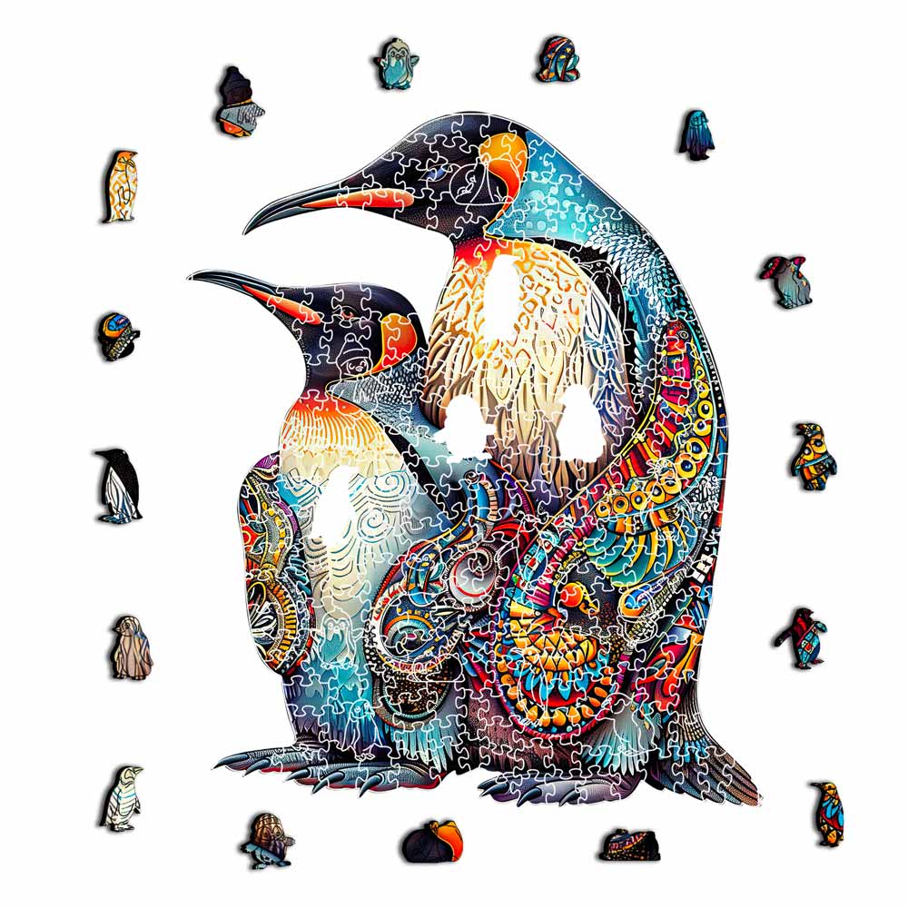 ペンギンの恋 - 木製ジグソーパズル - Image 3
