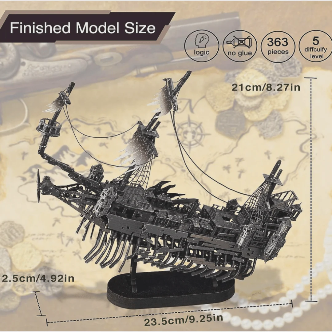 海の幽霊海賊船3Dメタルパズル - Image 4