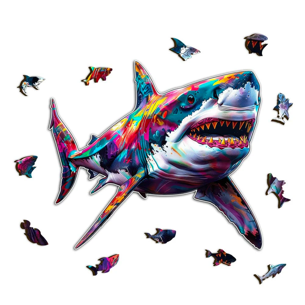 サメ - 木製ジグソーパズル - Image 2