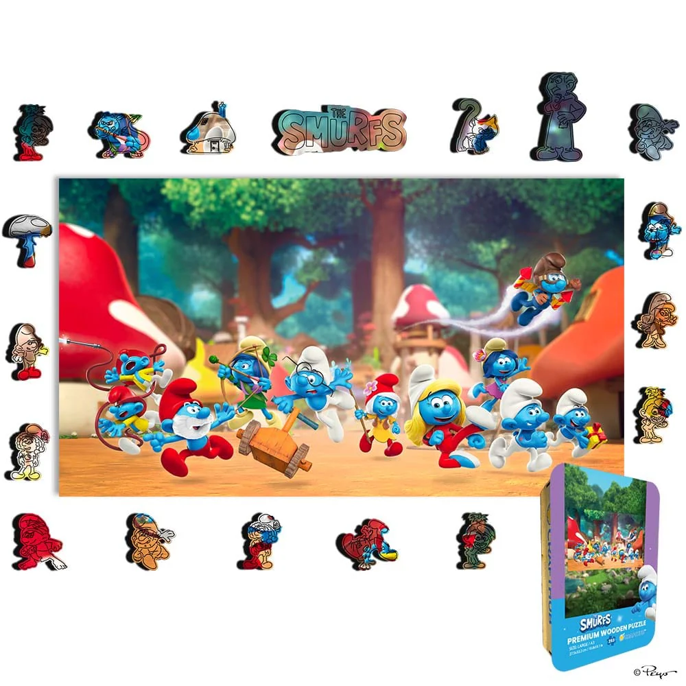スマーフの村 - 木製ジグソーパズル - Image 3