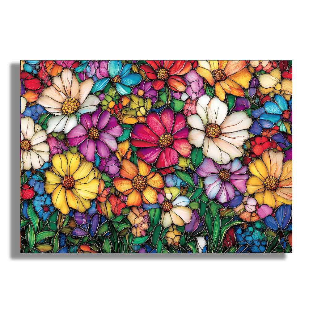 ステンドグラスの花々 – ジグソーパズル