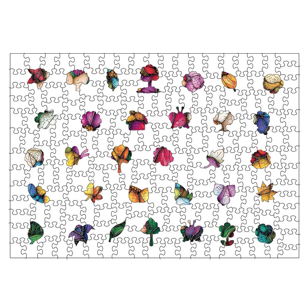 ステンドグラスの花々 – ジグソーパズル - Image 2