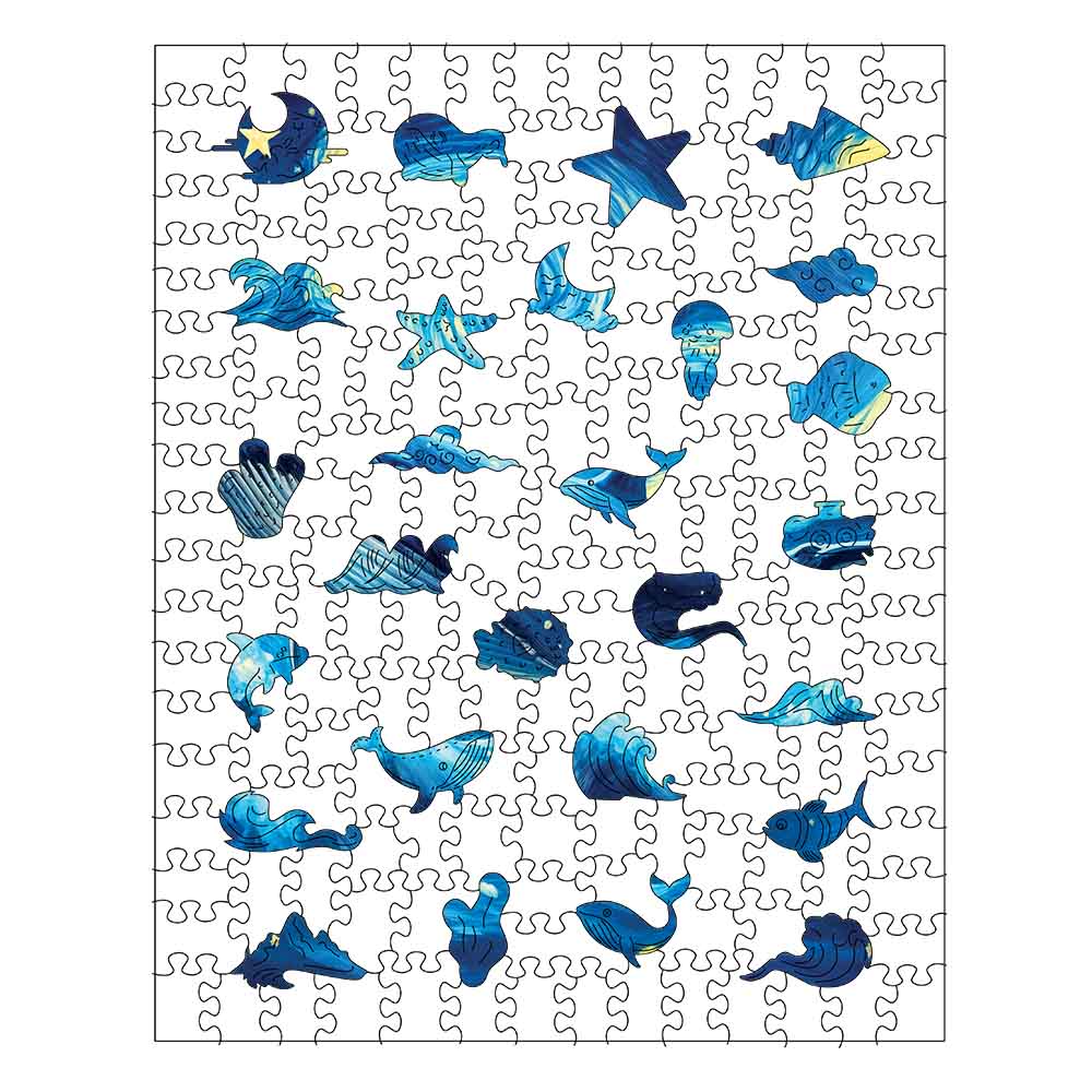 星のクジラ - 木製ジグソーパズル - Image 2