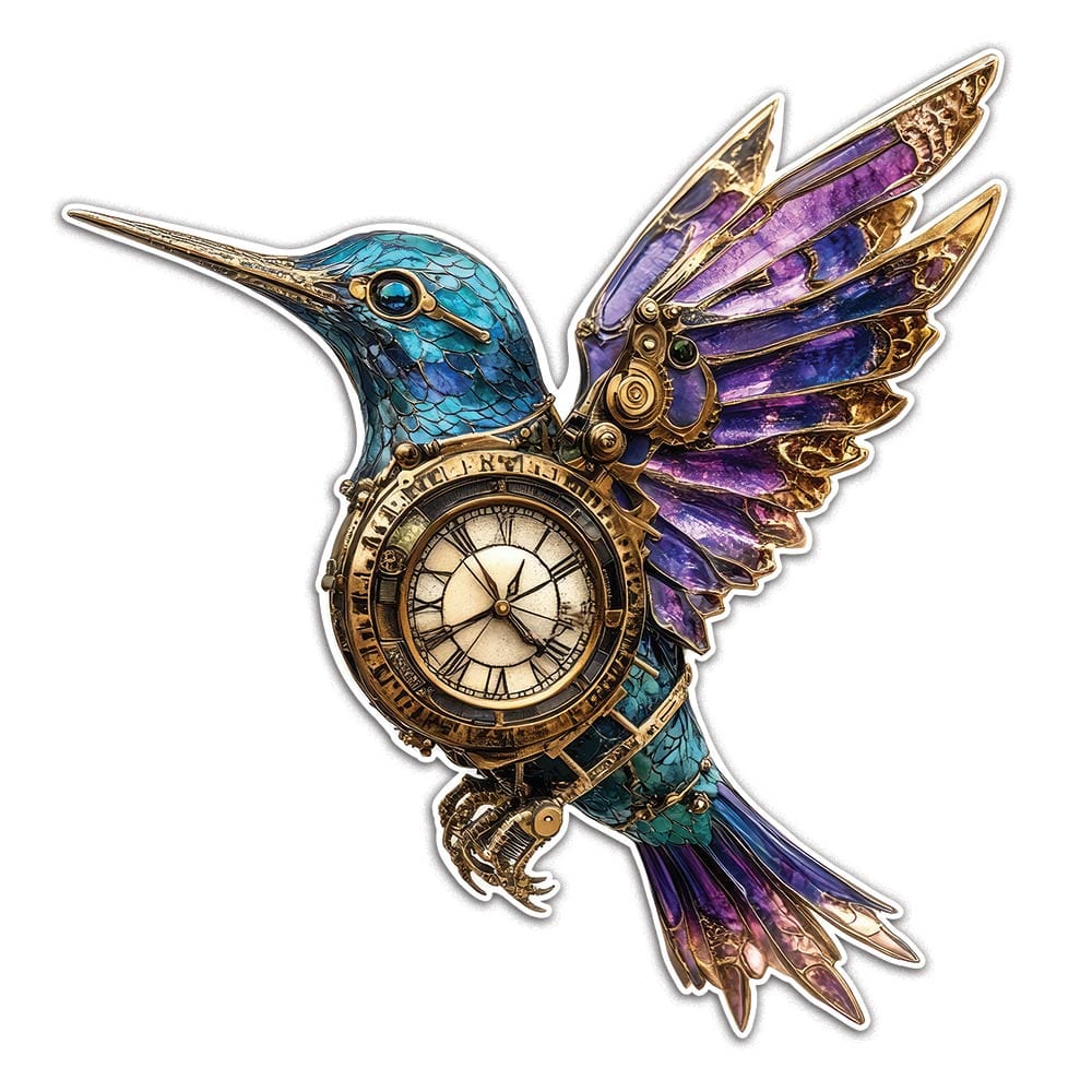 スチームパンクハミングバード - 木製ジグソーパズル